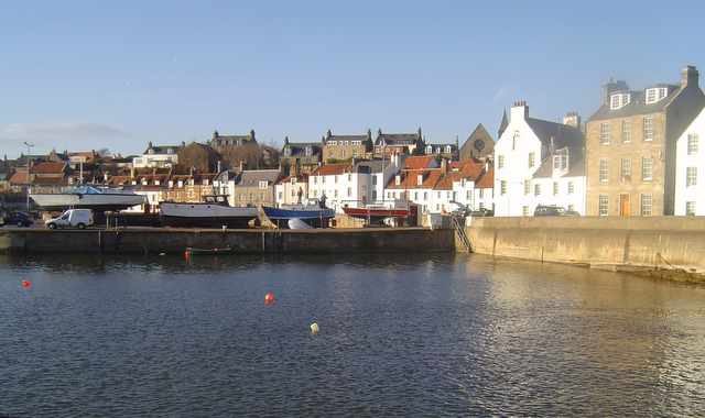 A harbour view showing the guesthouse setting. Grannie's Harbour B&B can be seen on the far right of the picture, nestled among the traditional fishing houses